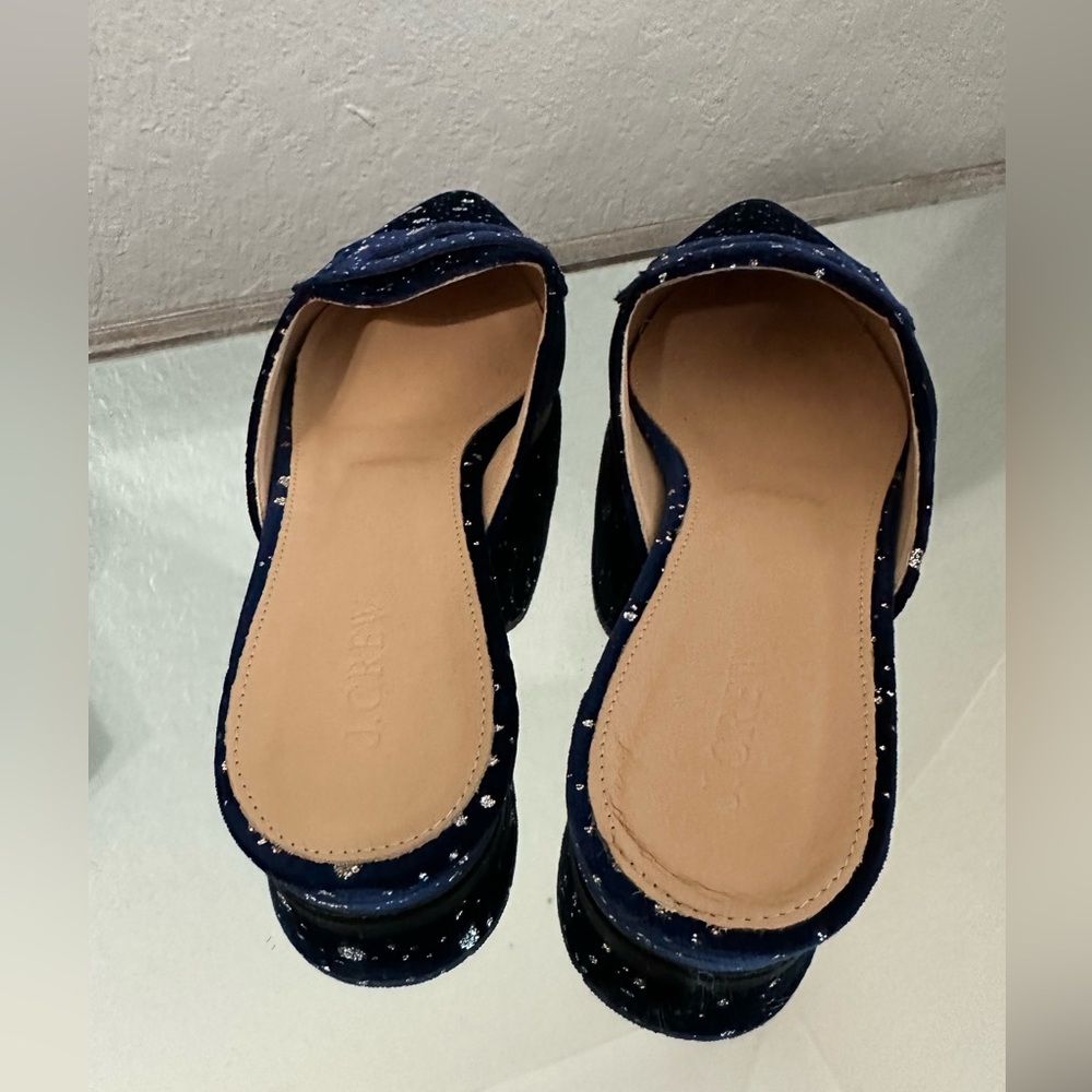 J CREW Glitter Sparkle Flats Loafer Mules 8.5 - Picture 7 of 11